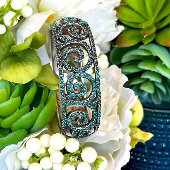 ⭐️SOLD⭐️Brighton SEA OF LOVE Blue Turquoise Crystal LONG Necklace Bracelet Earri - Picture 9 of 16